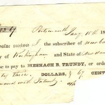 Meshach B. Trundy promissory note