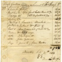 Receipt listing expenses for the ship Grotius, 1813