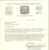 Gertrude Pickett correspondence, 1973