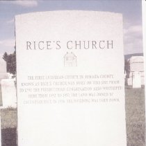 Monument for Rice's Church