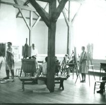 Painting in the studio