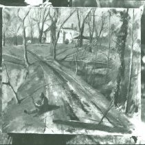 Painting of man on road