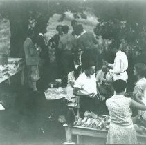 Students and teachers at picnic
