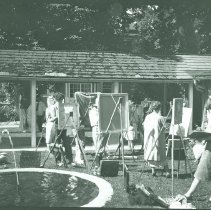 Art class in courtyard