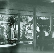 Art class under portico