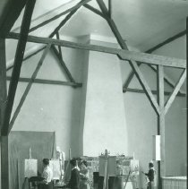 Student artists in studio