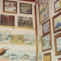 Roberta admiring artwork