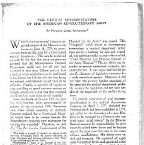 The Medical Administrators of the American Revolutionary Army Excerpt