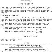Abraham Reed pension application