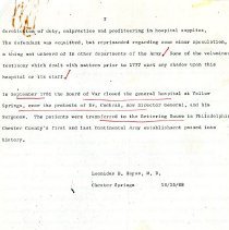 Continental Army at Yellow springs paper