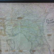 Colored map of the plant system of railways, steamer and steamship lines for Florida and Cuba. Issued by the Associated Railway Land Department of Florida, H.B. Plant, President. Dimensions: 19" x 22"