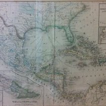 Colored map of Mexico, Central America and the West Indies. Constructed and Engraved by W. Williams. Dimensions: 11.5" x 19.5"