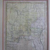 Colored French map No 46: Carte De La Louisiane, Et De La Florida. Dimensions: 12.5" x 8.25"