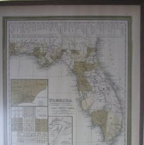 Map of Florida with inserts of Pensacola, Tallahasse, and St Augustine. Dimensions: 12" x 14"
