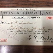 Atlantic Coast Line Rail Passes 1905-1907