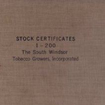 2013.24 South Windsor Tobacco Growers, Inc. Stock certificate book