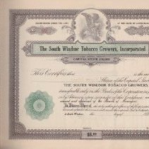 2013.24 South Windsor Tobacco Growers Organization stock certificate