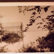 Barn in flood waters