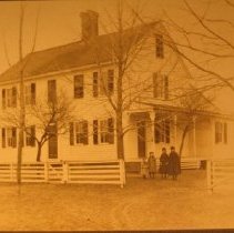 House, fence and 4 children