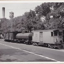 Train cars switching at Pratt & Whitney Aircraft, East Hartford, 1936