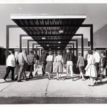 Students entering main entrance at South Windsor High School