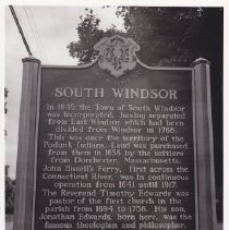 South Windsor historical marker, Main Street