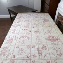 Penny square bedspread