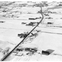 Aerial photograph of Buckland Road in winter, around 1940