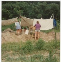 Color photograph of an archaelogical dig on Vibert Road