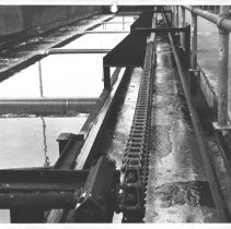 Northeast Primary Tank. Heavy deposits of crude oil in primary tank no. 3. This heavy oil came through the sewer and Interceptor Patrol was unsuccessf