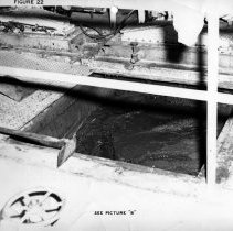 Northeast Plant. Sludge heater no. 5. Figure 22. See picture B. A third view of Selas heater No. 5 taken March 23, 1955 showing what remains after mos