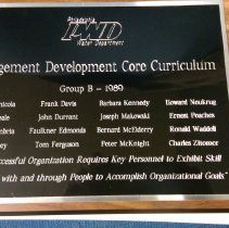 Philadelphia Water Department, Management Development Core Curriculum Plaque Group B
