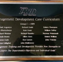 Philadelphia Water Department, Management Development Core Curriculum Plaque Group C