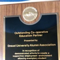 Outstanding Co-Operative Education Partner Award Plaque