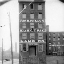 Northwest corner Jefferson St. and Mascher St. [St. Michael's Roman Catholic Church in background]