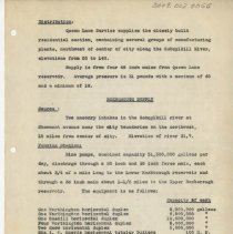 [Delaware River, Lower Delaware Sub-Basin, Philadelphia County, Philadelphia City Municipal Water Works.] [report from Assistant Engineer, ca. 1915?] [content:  Queen Lane Supply; Distribution & Roxborough Supply; Source, Pumping Station] [Page 8, also identified as Page 17] [Continuation of 2009.002.0065]