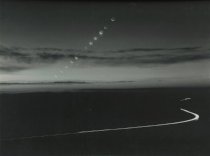 Time exposure of moon over Eagle Pass along the greybull highway east of Co