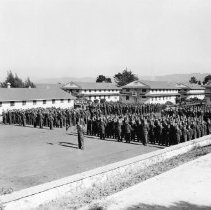 Army Language Sschool students during retreat at Soldier's Field.