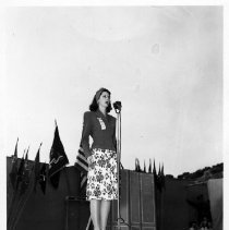 Virginia O'Brien on stage at Fort Ord about 1941
