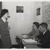 DLI HQ & DLIEC: Commander and Mrs. Stanley Jones in French classroom taught by Jean Curry