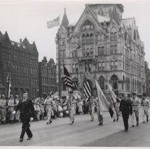 DLI HQ & DLIEC: Soldiers marching in a parade in Syracuse, NY, 1965.