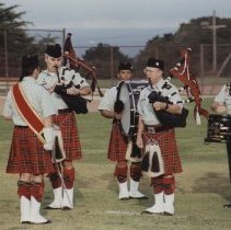 91st Infantry Division Bagpipe Band performing at Retreat Ceremony 2001