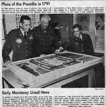 Bruce Ariss and Kibbey Horne with Presidio of Monterey Diorama, 1970.