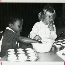 Fort Ord -family life & child care: children baking