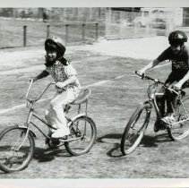 Fort Ord -family life & child care: children riding bikes