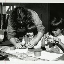 Fort Ord -family life & child care: children making art project
