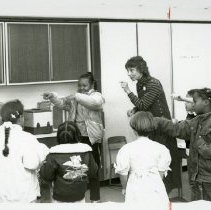 Fort Ord -family life & child care: playing games in a classroom