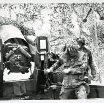 Fort Ord -field maneuvers: firing large gun