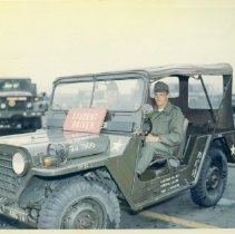 Soldier training at Fort Ord:  student driver on Light Vehicle Drivers course