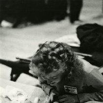 Fort Ord - Red Cross: staff volunteer with a baby